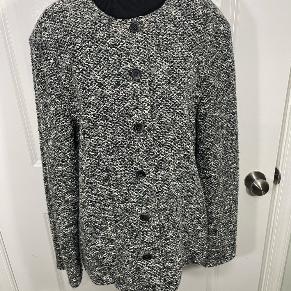 Alfred Dunner Black and White Textured Knit Size 12